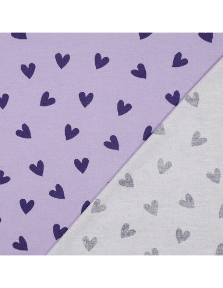 Lavendel Flanellstoff - Feigenherzen