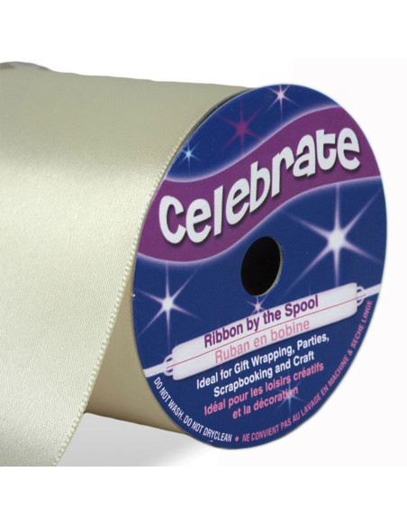 Satinband Celebrate Elfenbein - 50 mm x 4 Meter