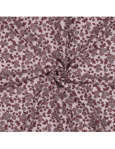 Flanellstoff Blumen - Rosa