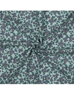 Flanellstoff Blumen - Minze