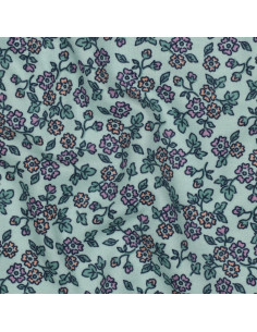 Flanellstoff Blumen - Minze 2