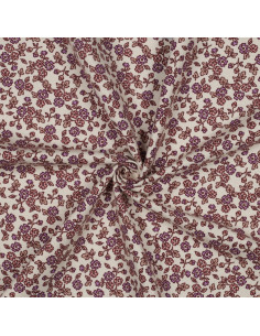 Flanellstoff Blumen - Ecru