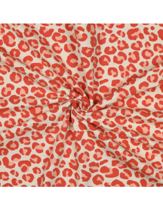 Leoparden-Sweatstoff - Orange