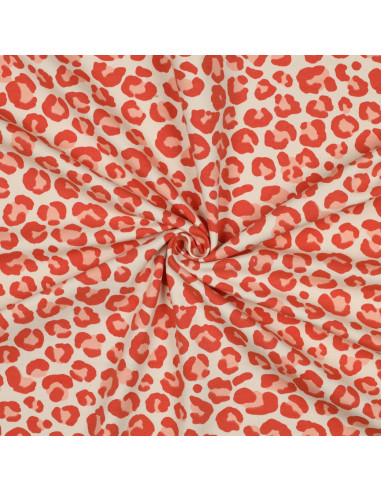 Leoparden-Sweatstoff - Orange