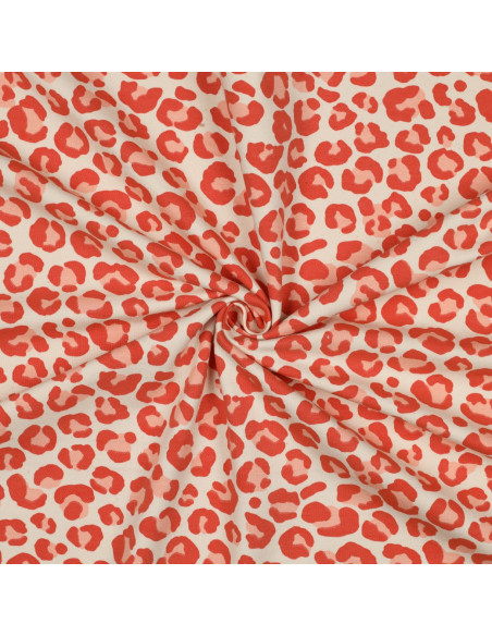 Leoparden-Sweatstoff - Orange