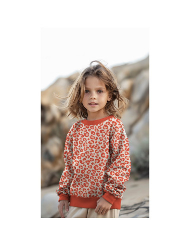 Leoparden-Sweatstoff - Orange