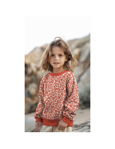 Leoparden-Sweatstoff - Orange