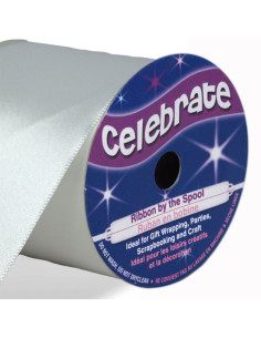 Weißes Satinband Celebrate - 50 mm x 4 Meter