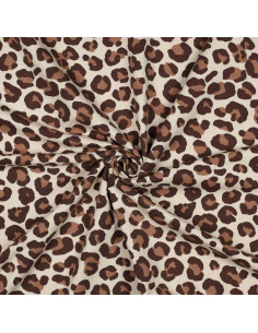 Leoparden-Sweatstoff - Braun
