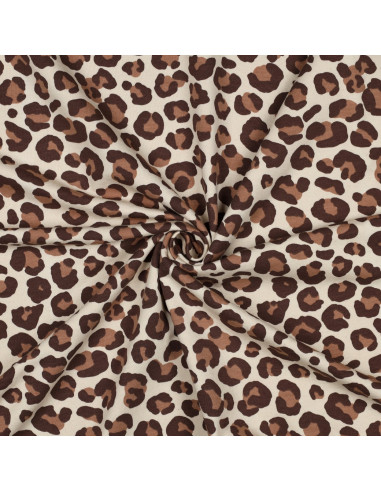 Leoparden-Sweatstoff - Braun