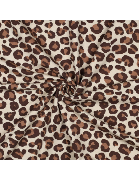 Leoparden-Sweatstoff - Braun