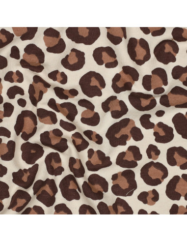Leoparden-Sweatstoff - Braun