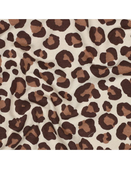 Leoparden-Sweatstoff - Braun
