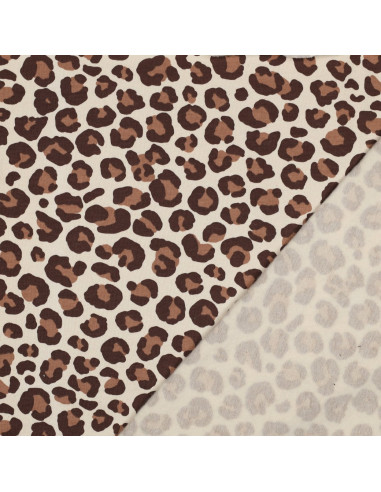 Leoparden-Sweatstoff - Braun