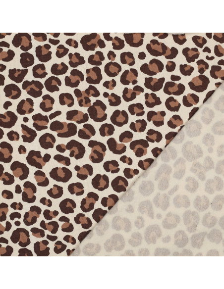 Leoparden-Sweatstoff - Braun