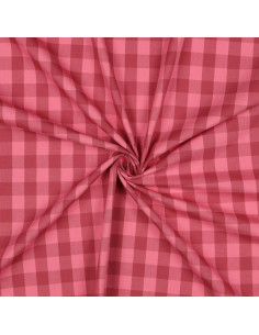 Vichy-Stoff mit großen Karos - Rot und Bordeaux