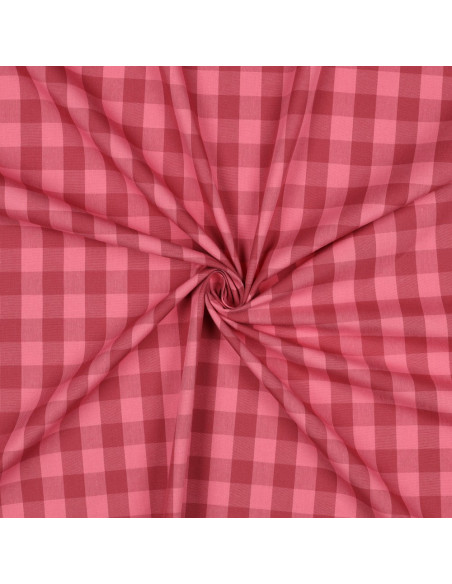 Vichy-Stoff mit großen Karos - Rot und Bordeaux