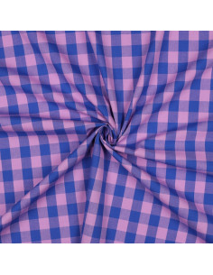 Vichy-Stoff mit großen Karos - Lavendel und Blau