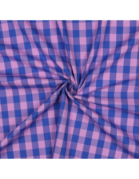 Vichy-Stoff mit großen Karos - Lavendel und Blau