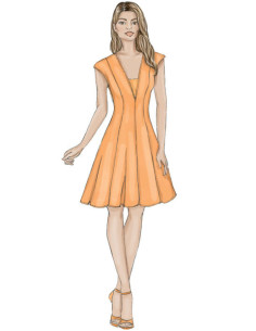 Kleidmuster und falscher Latz - Vogue 9292 2