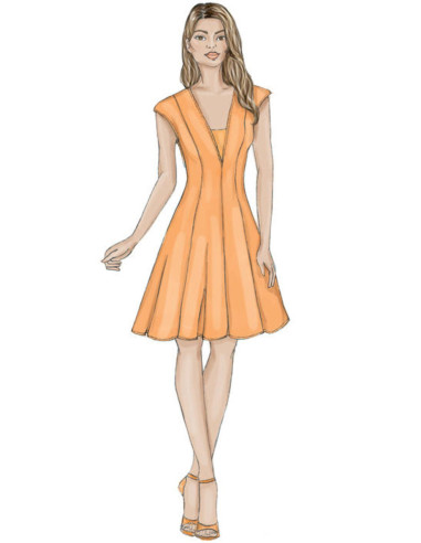 Kleidmuster und falscher Latz - Vogue 9292