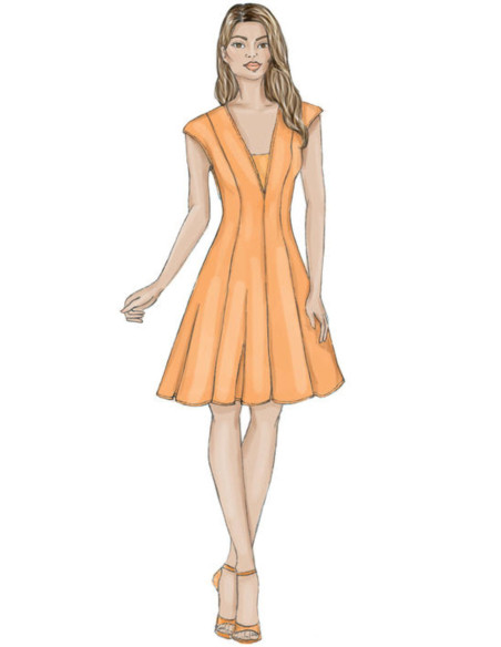 Kleidmuster und falscher Latz - Vogue 9292