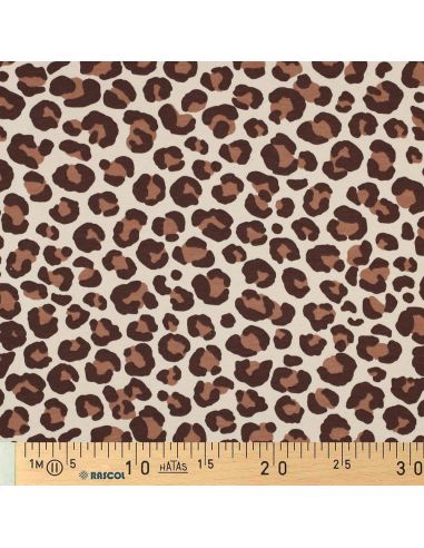 Leoparden-Sweatstoff - Braun