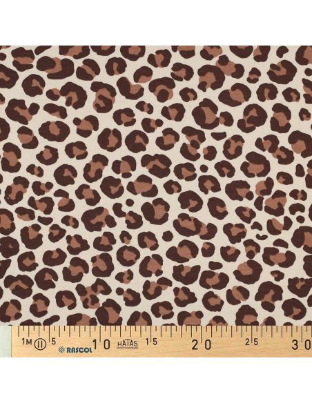 Leoparden-Sweatstoff - Braun