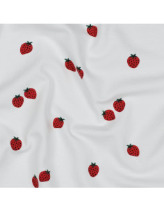 Jersey-Stoff Erdbeeren - Weißer Hintergrund 2