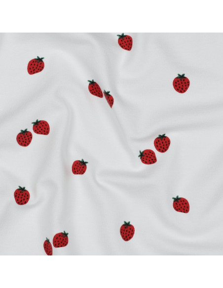 Jersey-Stoff Erdbeeren - Weißer Hintergrund