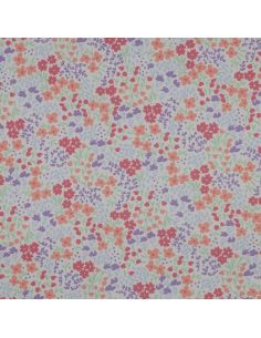 Wasserabweisender Baumwollstoff mit kleinen Blumen - Weißer Hintergrund 2
