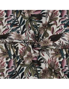 Baumwoll-Canvas-Stoff - Vintage-Blumen
