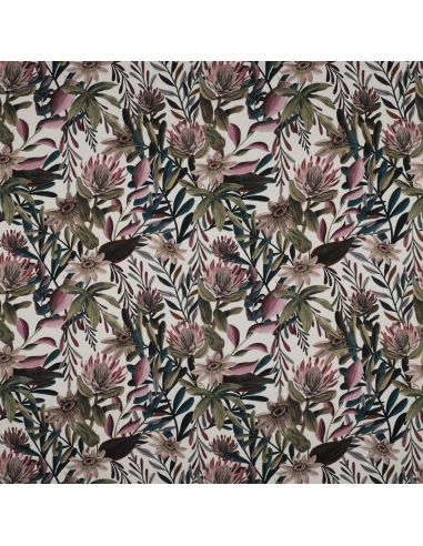 Baumwoll-Canvas-Stoff - Vintage-Blumen