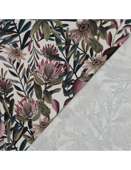 Baumwoll-Canvas-Stoff - Vintage-Blumen