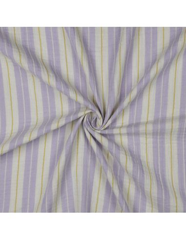Doppellagiger Musselin mit Streifenmuster - Violett