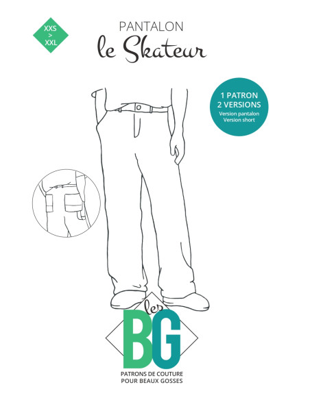 Herrenhosenschnittmuster Der Skater - Les BG