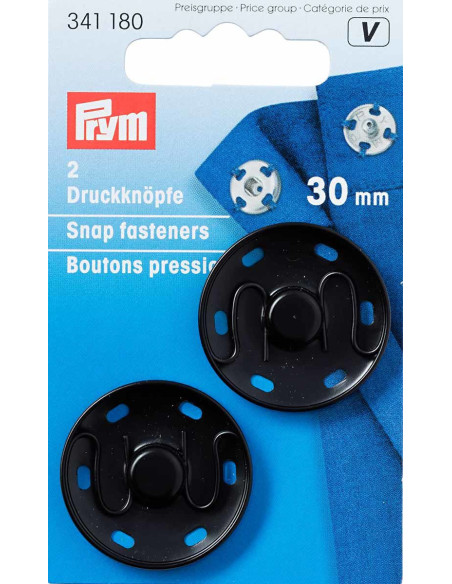 Nähdruckknöpfe 30 mm - Schwarz