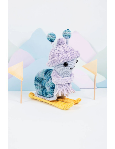 Amigurumi-Set - Skifahrer-Schnecke