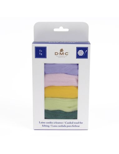 Pack mit 5 kardierten Filzwollen DMC - Bouquet
