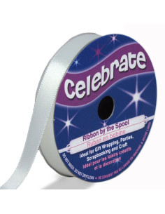 Weißes Satinband Celebrate - 9 mm x 6 Meter