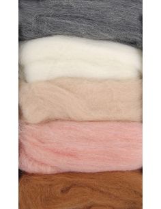 Pack mit 5 kardierten Filzwollen DMC - Seashell 2