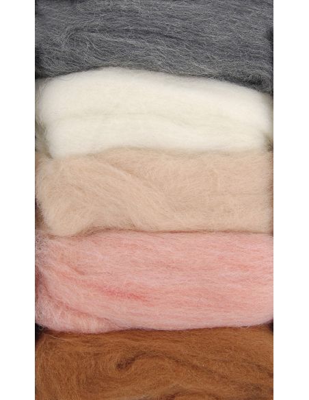 Pack mit 5 kardierten Filzwollen DMC - Seashell