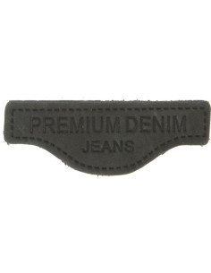 Premium-Lederetikett zum Aufnähen Denim - Schwarz