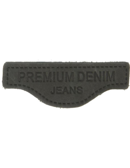 Premium-Lederetikett zum Aufnähen Denim - Schwarz