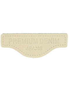 Premium-Lederetikett zum Aufnähen Denim - Beige