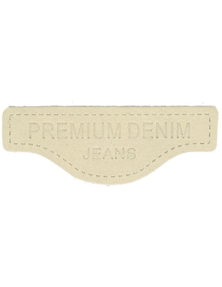 Premium-Lederetikett zum Aufnähen Denim - Beige