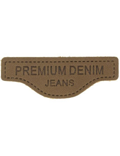 Premium-Lederetikett zum Aufnähen auf Denim - Braun