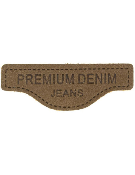 Premium-Lederetikett zum Aufnähen auf Denim - Braun