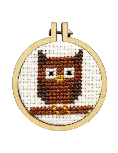 Mini-Kreuzstich-Stickset - Du bist die tollste Eule!