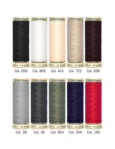 Set mit 10 Gütermann Polyester-Nähfäden - Basic 2